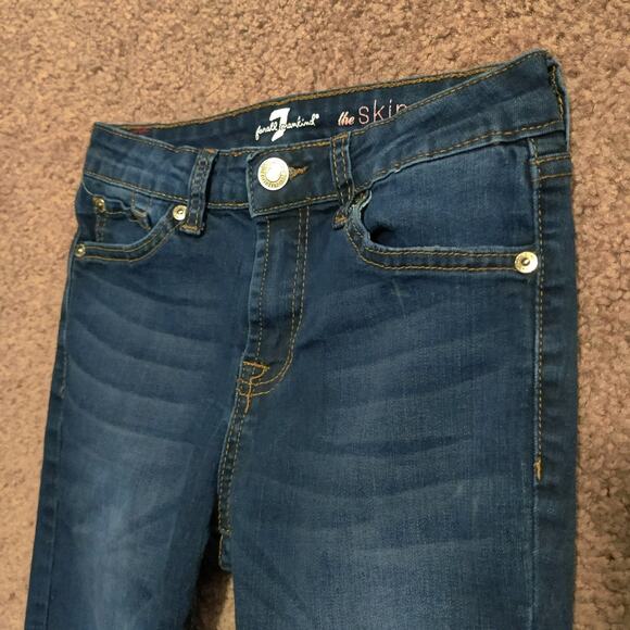 7 For All Mankind Jeans Womens 12 ( 22 x 26 ) Dark Blue Skinny Pants - Picture 4 of 13